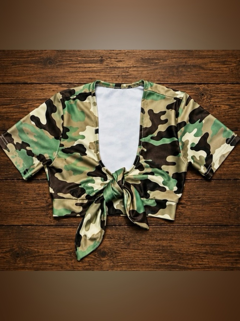 Twin Peaks camo/military crop top